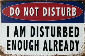 WARNING DISTURBED Garage Rustic Look Vintage Tin Signs Man Cave, Shed Bar PUB - Picture 1 of 2