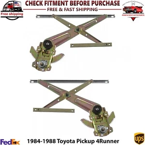 Manual Window Regulator Set For 84-88 Toyota Pickup 4Runner Front Manual Crank - Picture 1 of 14