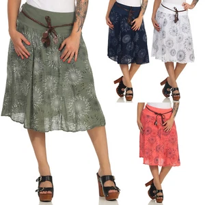 Sommerrock Rock kurzer Rock Gürtel Glockenrock Strandrock Stufen S M L - Bild 1 von 15