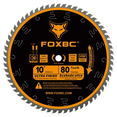Table Saw Blade 10-Inch 80-Tooth , 5/8-Inch Arbor Ultra Finish Wood Cutting - Image 1 of 4