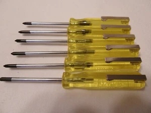STANLEY,  SCREWDRIVER POCKET 2 " BLADED, 0 PT PHILLIPS TIP, 6 PIECES 64-170 - Picture 1 of 7