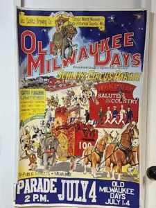 Póster de colección original 1966 Schlitz Brewing Great Circus Parade Old Milwaukee Days - Imagen 1 de 5