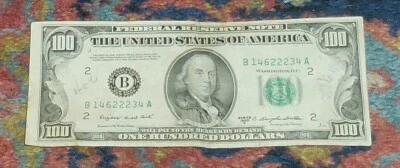 1950 C 100 DOLLAR BILL - NEW YORK, NEW YORK - CLEAN - HTF - LOOK! - Image 1 of 2