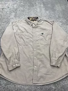 Mossy Oak Shirt Men 3XL Beige Corduroy Long Sleeve Hunting Outdoor Button Down - Picture 1 of 12