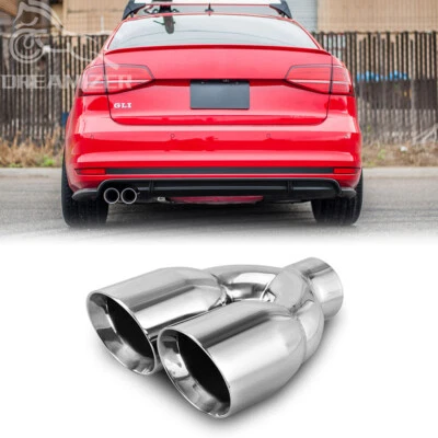 2.5" Entrada 3.5" Salida 9.5" Longitud Doble Punta de Escape Para Volkswagen Jetta GLI Foto 1 de 4
