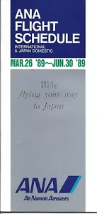 Airline Timetable - ANA All Nippon Airways - 26/03/89 - Bild 1 von 1