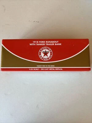 Texaco 1918 Ford Runabout with Tanker Trailer #21 Diecast Bank NIB MINT 1:25 Sca - Image 1 of 4