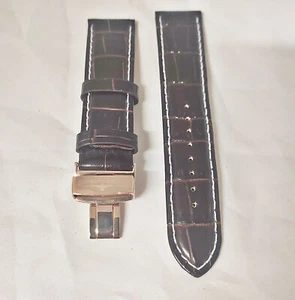 Neu Elysee Uhrenarmband Leder dunkelbraun Kippfaltschließe RGP 22mm E708 - Picture 1 of 5
