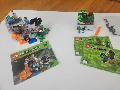 LEGO Minecraft #21102 El Bosque 489 piezas y #21113 La Cueva 249 piezas 100% COMP. Foto 1 de 4