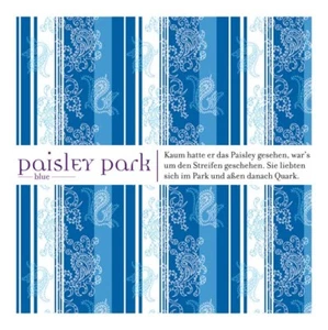 Textil Duschvorhang 180 x 200 Design Textil Paisley Blau Edelstahlösen - Bild 1 von 5