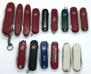 Lot of 15 Victorinox and Wenger Swiss Army Knives Some w Company Logos - Picture 1 of 4