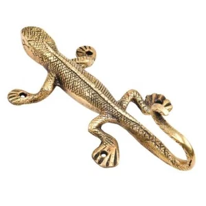 Brass Kids Lizard Wall Hooks Animals Vintage Coat Hooks Gold Hanger Key Holder - Picture 1 of 4