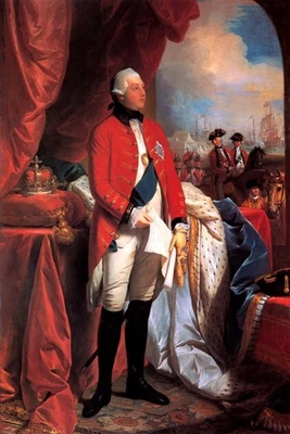 PINTURA GEORGE III DEL REINO UNIDO 1779 INGLATERRA POR BENJAMIN WEST REPRO Foto 1 de 3