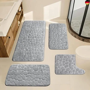 Luriseminger Badematte Set 4 Teilig, Badezimmer Teppich Badteppich rutschfest - Bild 1 von 6