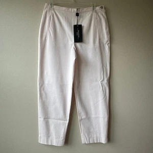 NUEVO Weekend Max Mara Pantalón al Tobillo Pantalones Carrera Preppy Rosa Pálido Para Mujer 12 - Imagen 1 de 13