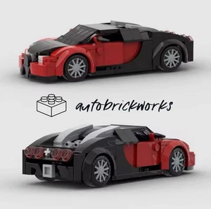 Bugatti Veyron - MOC Building Brick Set - 210 Pieces - Red & Black - Gift UK - Picture 1 of 6