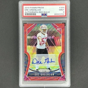 2019 Panini Prizm #382 DRE GREENLAW RC AUTO Red Wave /149 PSA 9 49ERS BRONCOS - Picture 1 of 2