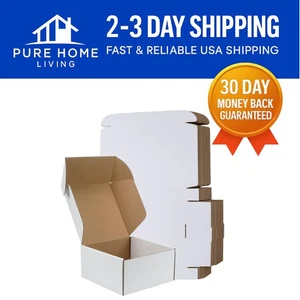 Set of 25 Smooth-Edged 8x8x4 Cardboard Shipping Boxes - Lightweight & Neat - Picture 1 of 8