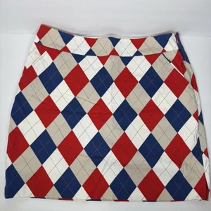 Loudmouth Damen Golf Argyle Rock mit Shorts Größe 8 rot weiß blau hellbraun - Bild 1 von 6