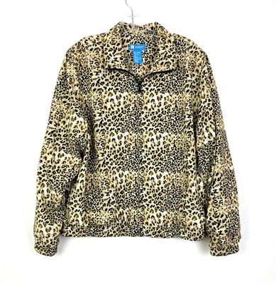 Chaqueta Koret Para Mujer Y2K Cremallera Completa Estampado Leopardo Talla L Cintura Elástica y Mangas Foto 1 de 4