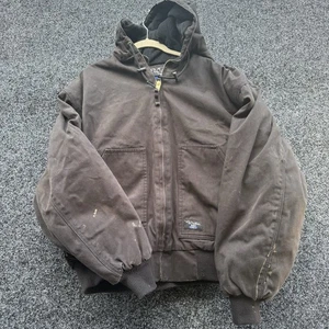 Walls Work Wear Lined Hood Men’s Size 2XL Chocolate Brown Hoodie Warm Jacket - Picture 1 of 8