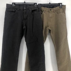 2 Pairs Men's Jachs New York 5 pocket Straight Fit pant  32 X 29 Tan & Gray - Picture 1 of 13