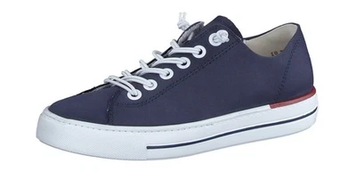Paul Green Halbschuh 4081 36 Blau Leder Slipper Plateau Sneaker Gummischnürung