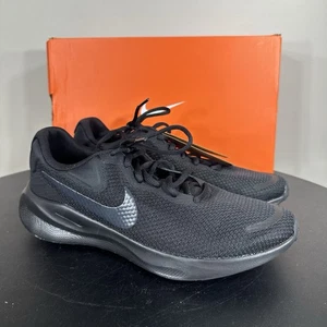 Nike Revolution 7 Triple Black Womens Sz 10 Mens Size 8.5 Running Athletic Shoes - Picture 1 of 7