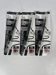 Lot of 3 MAYBELLINE LINE EXPRESS EYELINER #02 SOFT BLACK - Picture 1 of 5