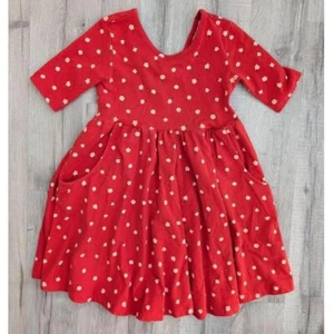 Hanna Andersson Red Floral Scoop Pocket Twirl Dress, 100 cm US 4 (Z1) - Picture 1 of 3