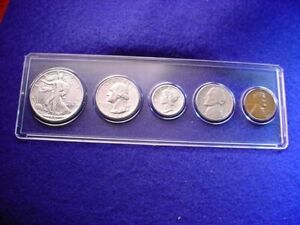 1941-S SAN FRANCISCO 5 COIN MINT SET GREAT 90% SILVER KEY DATE COINS!!    #1