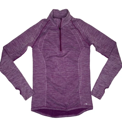 Saucony Running Shirt Women's Size S Small purple Long Sleeve Sweat Wick 1/4 Zip Foto 1 de 4