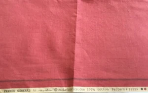 Moda French General La Rose Rouge Faded Red Solid 13529 19 ~ 18” x 32” - Picture 1 of 1