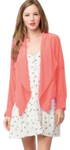 YUMI KIM Salmon Pink Claudia Silk Draped Fold Over Collar Belted Blazer Jack L - Picture 1 of 1