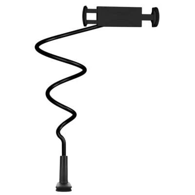 SYSTEM-S Supporto da Tavolo 360° Collo di Cigno Flessibile Supporto per Tablet Smartphone Nero
