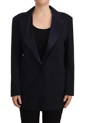 Weili Zheng Chaqueta Blazer Azul Marino Manga Larga Individual Cruzado IT40/US6 - Imagen 1 de 4