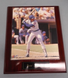 RYNE SANDBERG 10 1/2" x 13 " gloss mahagny plaque Chicago Cubs - Picture 1 of 2