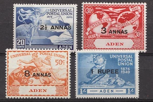 1949 Aden Sc# 32-35, 75th Anniversary of Universal Postal Union. MH Cv$5.85 - Picture 1 of 1