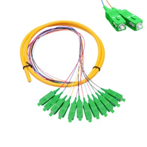 12 Strand 9/125 Fiber Optic Pigtail 1.2m SC APC Single Mode,12 fiber pigtail 1PC - Picture 1 of 2