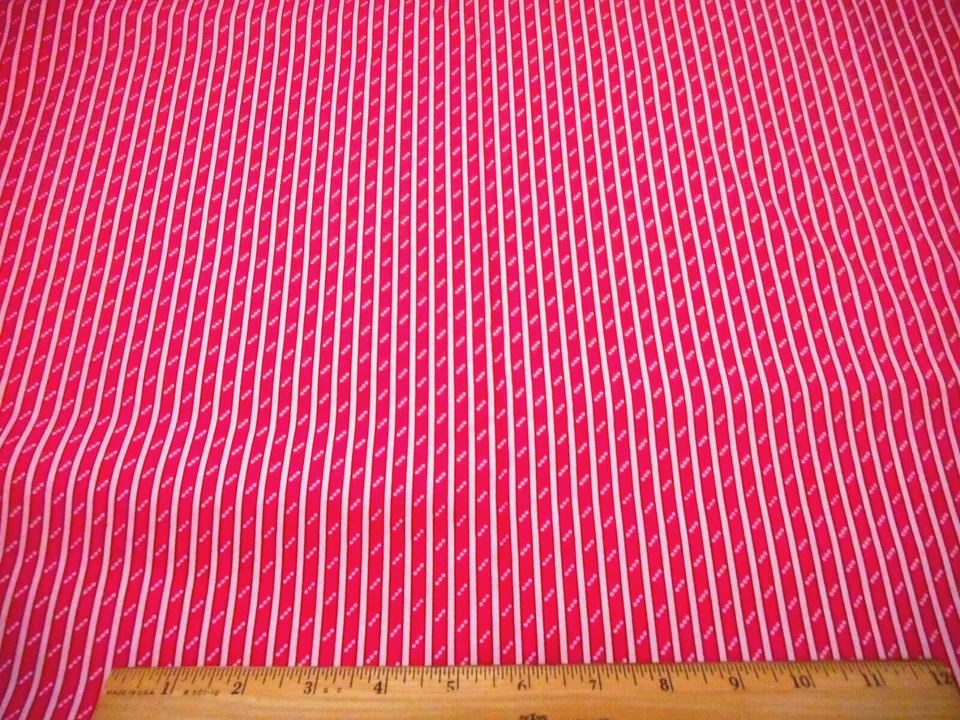 Tela Reproducción Años 30 1 1/8 Yarda OFERTA Rosa Marfil Lunares Rayas Algodón Premium PC Foto 1 de 2