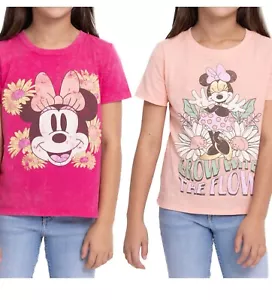 Neu mit Etikett Minnie Mouse Mädchen 2er-Pack Kurzarm-T-Shirt. Größe 8. - Bild 1 von 10