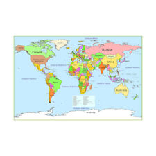 Spanish MAPA World Map Print Wall Decor A1 A2 Sizes