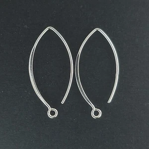 Earring Hooks Flat Edge 28mm Long 100% Sterling Silver Wire For Making Earrings - Picture 1 of 16