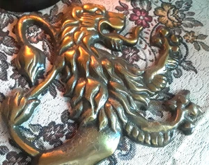 Vintage Paar ungewöhnliche Wandbehänge◇12" wilde Drachen Figuren◇Barock◇Metall◇Japan◇A+ - Bild 1 von 18