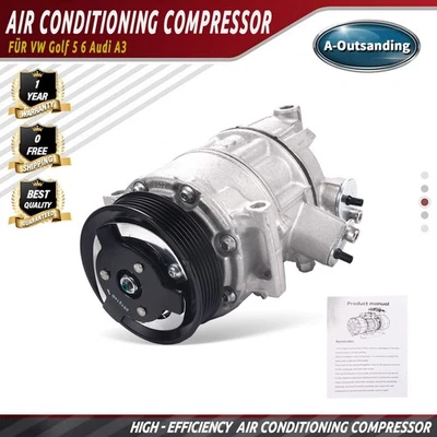 KLIMA KOMPRESSOR für VWGolf Jetta Passat Audi A3 Skoda Octavia 2 Seat KLIMAANLAG - Bild 1 von 4