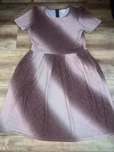 LuLaRoe Amelia Dress Elegant Pink Ombré 2XL 22/24 20 Pockets Zipper Rare Plus❤️ - Picture 1 of 16