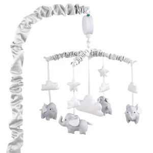 The Peanutshell Elephant Musical Mobile in Grey - Picture 1 of 1