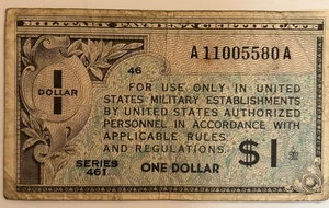 One Dollar Military Payment Certificate Series 461 - (1946-1947) P#M5 - Picture 1 of 3
