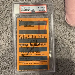 david wells perfect game parking pass ticket 5/17/1998 98 yankees rare Signed - Picture 1 of 2