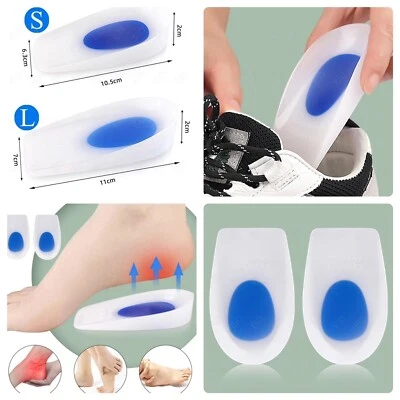 2 Fersenpolster Silikon Einlegesohlen Gel Fersenkissen Schuheinlagen Fersensporn - Bild 1 von 4